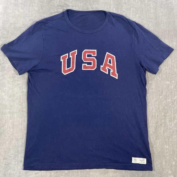 Polo‎ Ralph Lauren Men's Large Navy USA Graphic T-Shirt - Picture 1 of 6